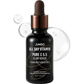 JUMISO All Day Vitamin Pure C 5.5 Glow Serum – Suero Vitamina C Pura 5.5% con Ácido Ferúlico, Alfa Arbutina y Tocoferol – Para Manchas Oscuras, Opacidad y Líneas Finas – 30 ml