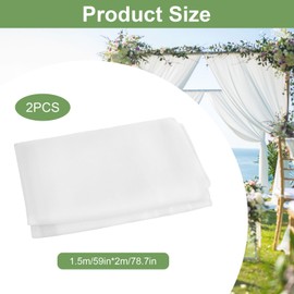 Organza Roll White, Pack of 2 Table Runners 1.5 m x 2 m Organza Fabric for Decorating, Tulle Fabric, Tulle Fabric Decoration for Wedding Party Sashes and Garlands