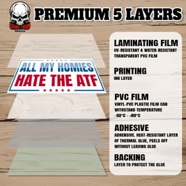 All My Homies Hate The ATF | Bumper Sticker or Car Magnet | Patriotic Funny Magnetic Sticker Decorations forCars [7.5x3.75]