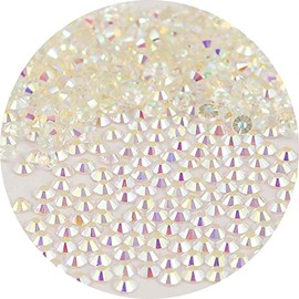 NCB Nancybeads 2000pcs Flatback Round Glass Nail Art Rhinestones Crystal for DIY Making Accessories Shoes, Clothes, Face Art, Bags, Manicure (Starry Meteor, SS10 2000pcs)