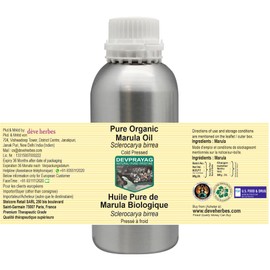 Devprayag Pure Organic Marula Oil (Sclerocarya birrea) Natural Therapeutic Grade Cold Pressed 300ml (10 oz)
