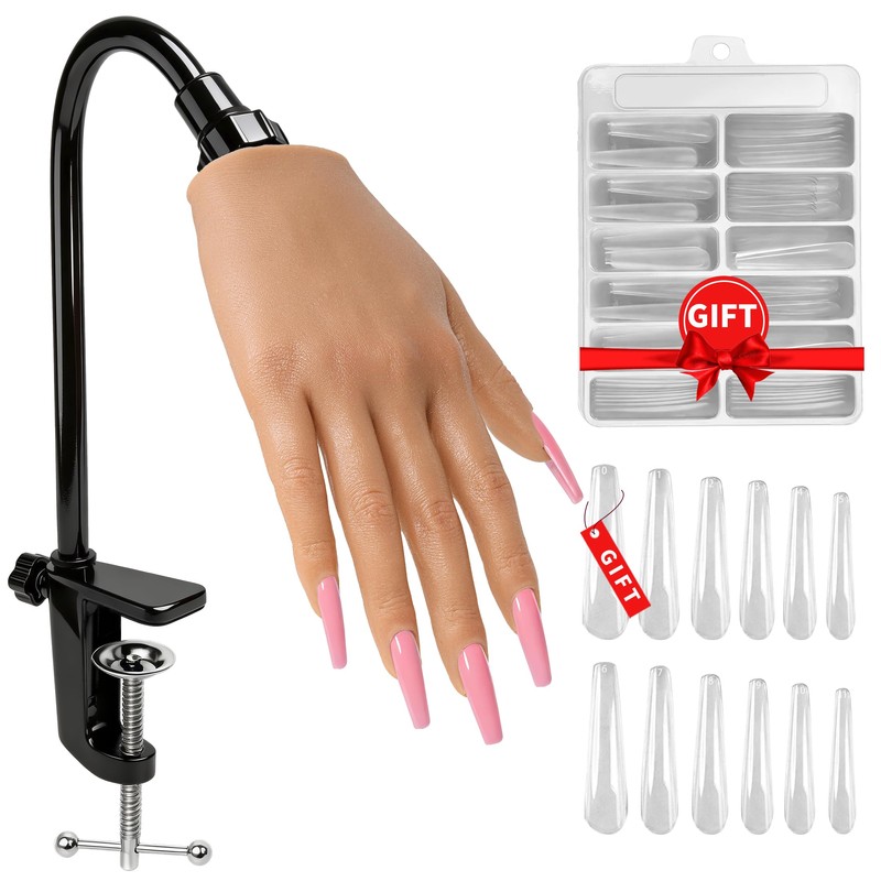 Mano de silicona realista para practicar manicura Veikmv. Mano de