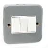 Merriway BH04170 10 A 3-Gang 2-Way Metal Clad Wall Switch