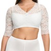 Susa Women's Half Sleeve Dirndl Blouse, White