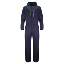 Yukirtiq Men's Work Overalls Rally Suit with Hood Work Suit Craftsman Work Wear Overall Workshop Mechanic Work Suit, Navy Blue