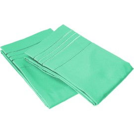 Elegant Comfort 1500 Thread Count Wrinkle & Fade Resistant Egyptian Quality Microfiber Ultra Soft Luxurious 2-Piece Pillowcases, Standard Size, Paradise Teal