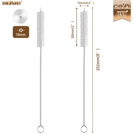 Straw Cleaner Brush, Straw Cleaning Brush by 304 Stainless Steel and Nylon Bristles, Hummingbird Feeders, Glass/Silicone Straws or brush for cleaning straws.