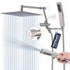 PDPBath All Metal Rain Shower Head with Handheld Spray Combo,
