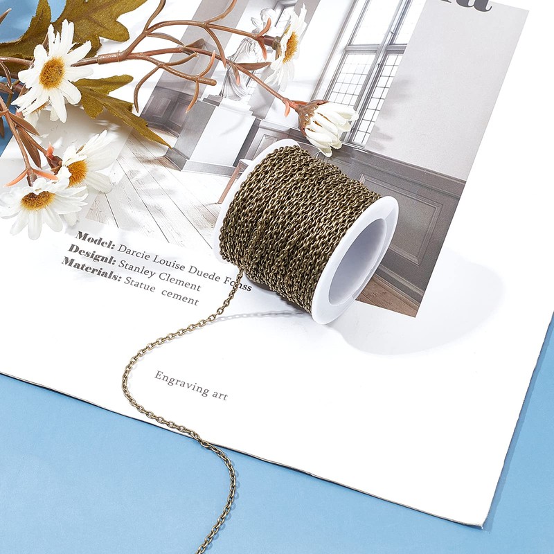 PH PandaHall 32.8ft Cross Chains Cable Chains for Cross Bracelet