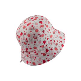 Sterntaler Baby Hat Strawberries – Sun Hat with Size Adjustment Band Made of Cotton – Peaked Cap Offers Optimal Sun Protection, ecru