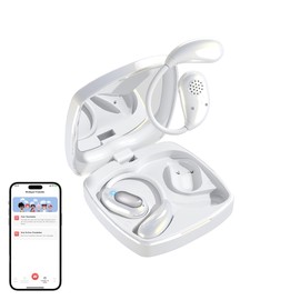 Wireless Bluetooth Over Ear AI Language Translation Earbuds Real Time Open Ear Earphones Translator Earpiece ANC Noise Cancelling Headphones Translate Ear Buds with Ear Hooks for Sports Work Travel