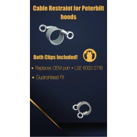 Unbranded Peterbilt 379 Hood Cable Restraint, Replaces L92-6000-0718 - Clips inculded