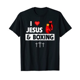 I Love Jesus and Boxing Gloves Club Fighting Punching Bag T-Shirt
