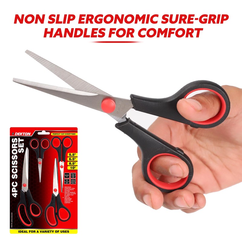Dekton 4 PC Scissors Set – Includes 5.5", 6.5", 8.5",