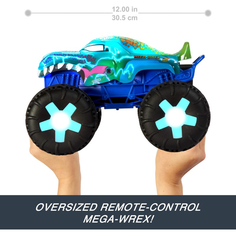 Hot Wheels Monster Trucks 1:15 Scale Mega-Wrex Alive Battery-Powered RC