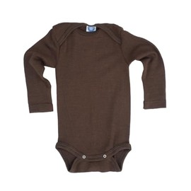 Cosilana, Baby Bodysuit Long Sleeve, 70% Wool, 30% Silk (Brown, 86-92), brown