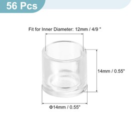 sourcing map 56Pcs Chair Leg Caps, 12mm (4/9 Inch) Non-Marking PVC Chair Leg Tips Non-Slip Chair Leg Floor Protectors Round Table Covers End Caps for Furniture, Transparent