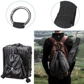 Jacket Holder Luggage Belt Set of 3, Convenient for Travel, Free Both Hands, Luggage Strap, Suitcase Luggage Hanging, Adjustable, Lost Prevention, Carrying a Scarf, Travel Supplies (Black)