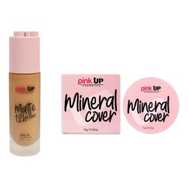 Maquillaje Matte Cover Pink Up 12 Horas + Mineral Cover