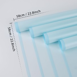 FUHITIM 20 Sheets Flower Wrapping Paper - Waterproof Floral Bouquet Packaging Paper for DIY Crafts，Florist Supplies Packaging Paper for Wedding Birthday Gift (Translucent Light Blue)