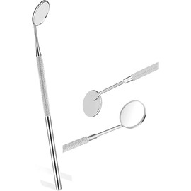 Stainless Steel Dental Mirror Dental with Handle 5.5", Mouth Mirror Dentist Oral Mirror Teeth Mouth Dental Mirror Teeth Inspection Mirror Curve Angle Dentist Oral Care Tool Home Use Tools