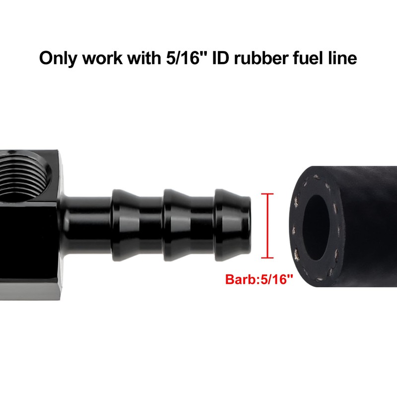 EVIL ENERGY 5/16 Barb Fuel Pressure Gauge Fitting Adapter with