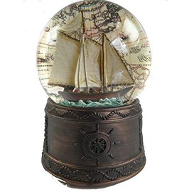 Musicbox World 25101 Snow Globe Sailing Boat Playing Sailing