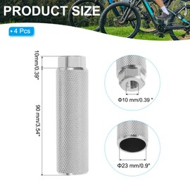 PATIKIL Aluminum Alloy Bike Pegs Fit 3/8 inch Axles, 4 Pack Anti-Skid Lead Foot Bicycle Pegs Back Seat Stands for BMX Mountain Bike Cycling Rear Stunt Pegs, Silver