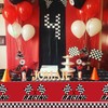 APUXXJUPA 4 Pcs Racing Car Tablecloths - Rectangular Checkered Road