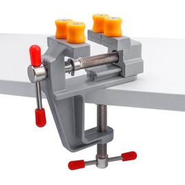 Treki Mini Vice Small Clampable Table Vice for Workbench, Jaw Width 0-30 mm, Span 35 mm, Mini Table Clamp Vice for Model Making, Jewellery, DIY Crafts
