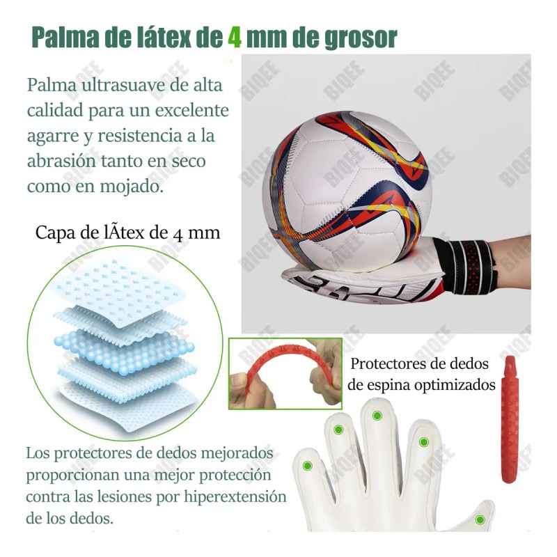 Guantes Profesionales Con Varillas Para Portero De Fútbol