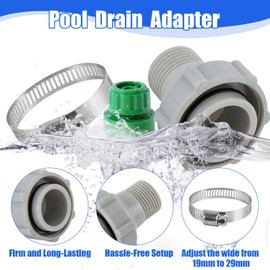 Pool Drain Hose Adapter Fits For Coleman, Above Ground & Bestway Pools, ID 1.5-Inch OD 1.0-Inch with 3/4-Inch Garden Hose Thread, Drain Plug Connector Connect To The Garden Pipe with Faucet Connector