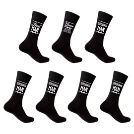 PartyGifts&beyond Bachelor Party Favors 7 Packs Groomsmen Gifts Socks Soft and Cozy Groomsman Socks for Wedding Gifts(GM)
