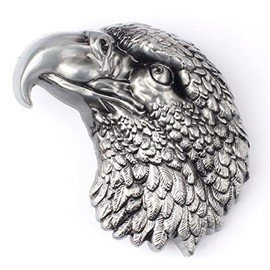 Eagle Belt Buckle for Men, Belt Buckle Falcon Vintage Belt Buckle Viking Nordic Eagle Belt Buckle American White Head Eagle Belt Buckle Cowboy Belt Buckle, Silver / black