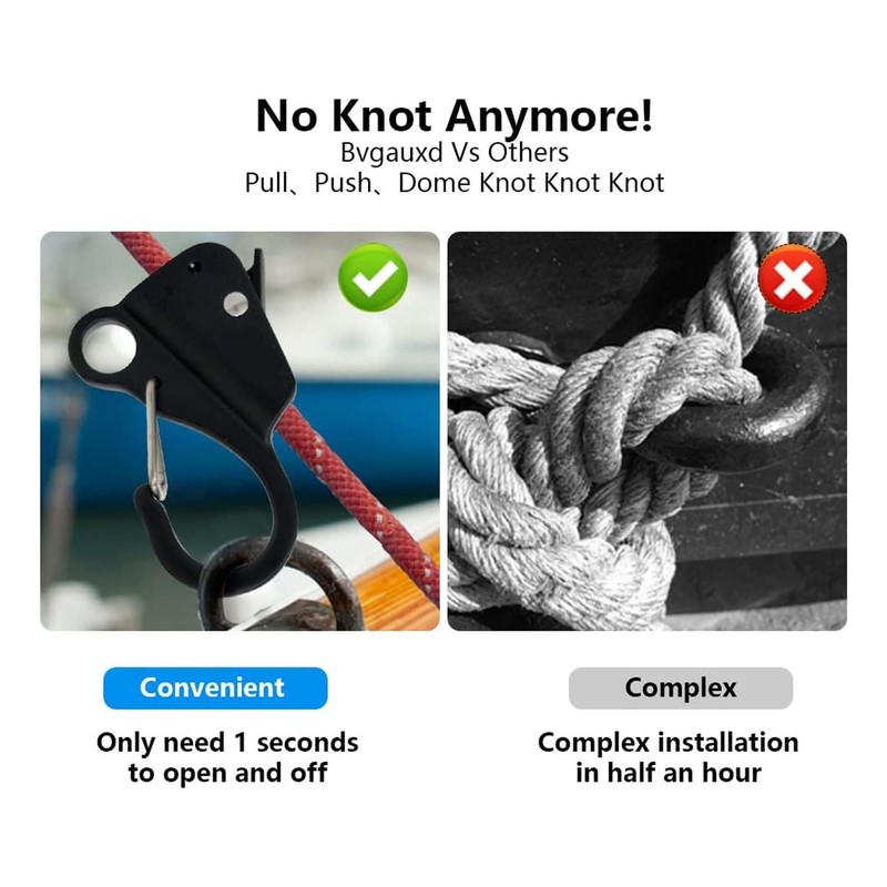 Boat Anchor Hook Sliding Knotless System Quick Release Tie Down