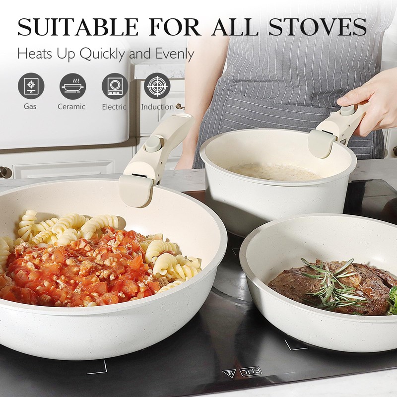 GiPP 5Pcs Pots and Pans Set Non Stick, Cookware Sets