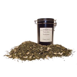 Ginger Green Tea Gift Caddy 100g Airseal Green Loose Leaf Tea by TeaCakes of Yorkshire.