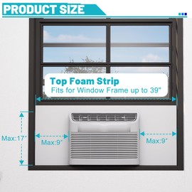 Chiligent Window AC Insulated Foam Panels with Aluminum Foil, Good Sealing Window AC Side Panels with Top Seal Strip, Waterproof Surround Insulation Side Panels, Reflect Light & Heat, Lower Noise