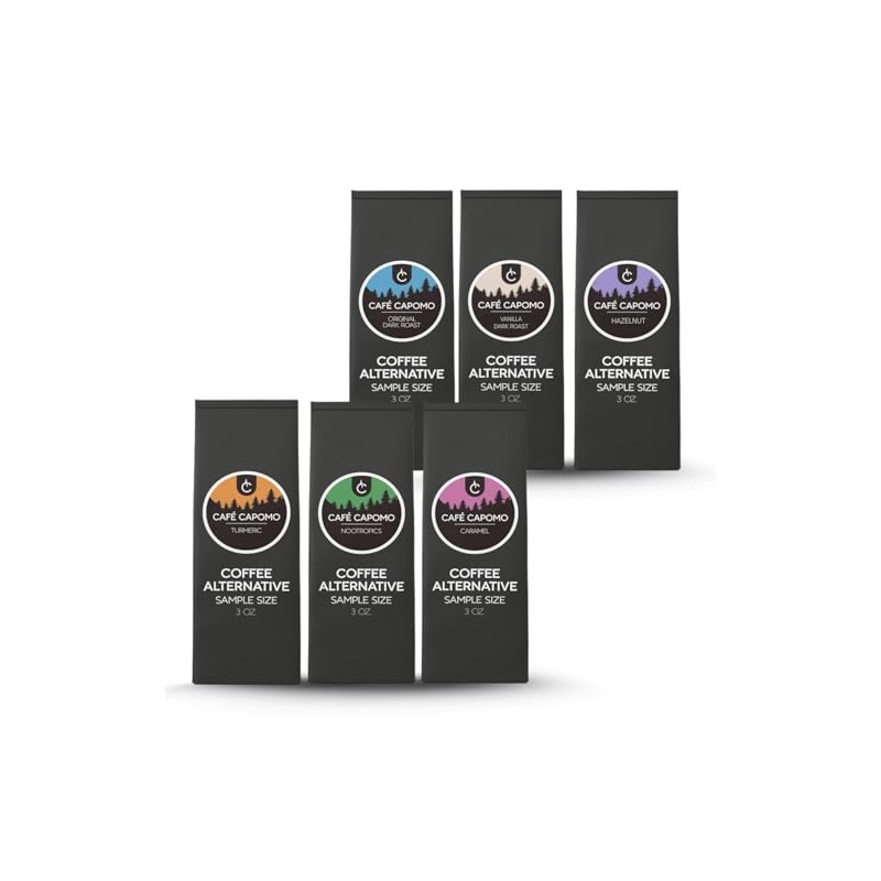 Cafe Capomo Herbal Coffee Alternative, Caffeine & Acid Free, 6
