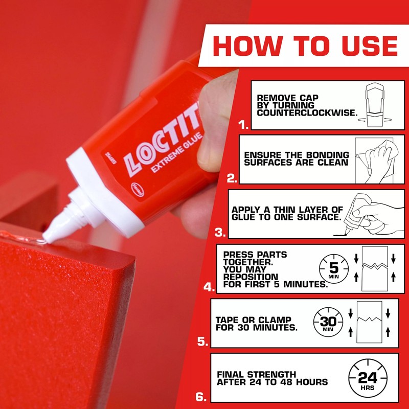Loctite Extreme Glue, Strong All Purpose Glue for Wood, Metal,