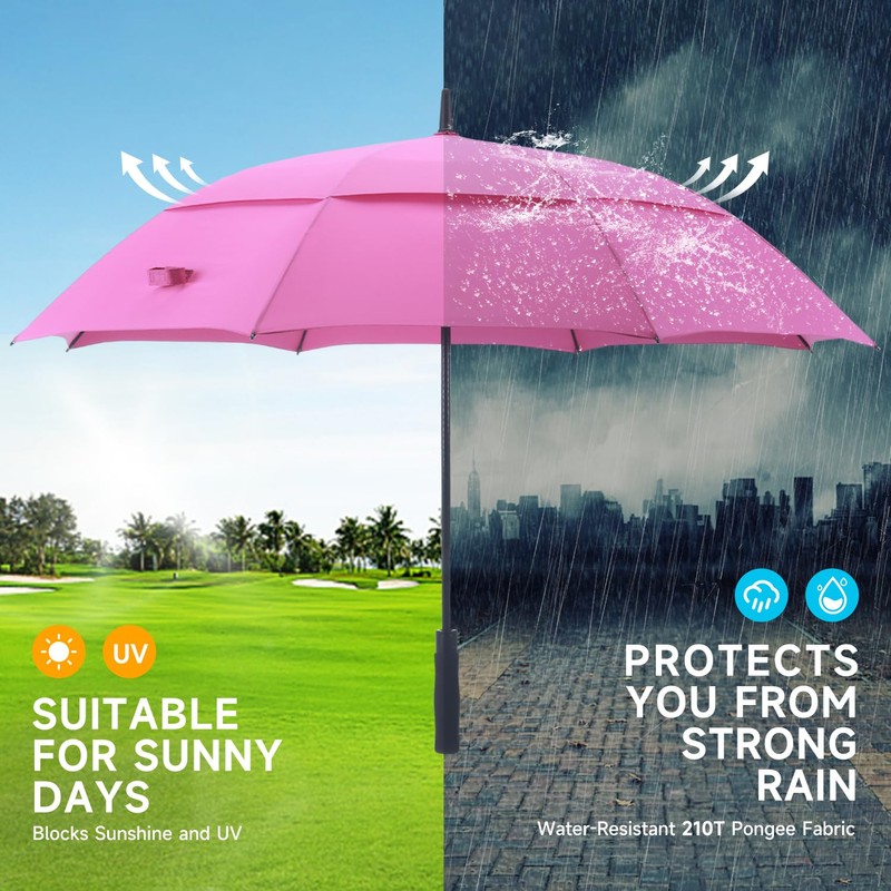 RUMBRELLA 55/62 Inch UV Golf Umbrella Large Oversize Double Canopy