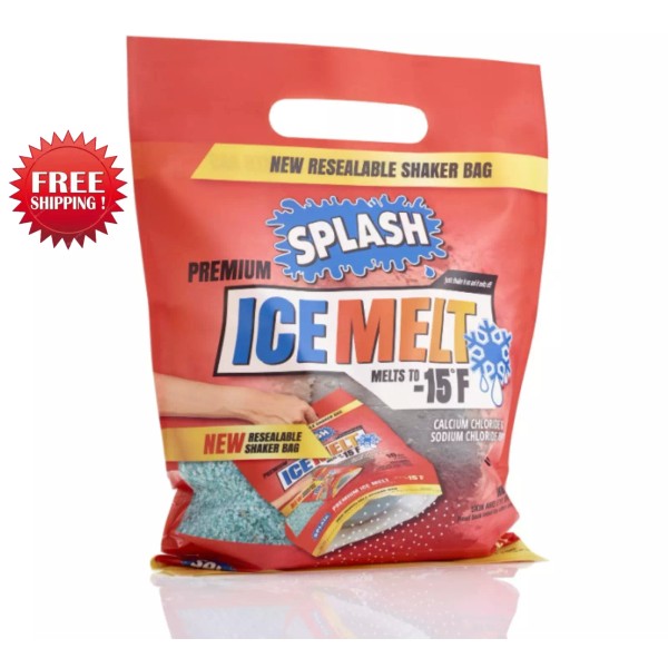 SPLASH Premium ice melt resealable Shaker Bag, melts to -15F,