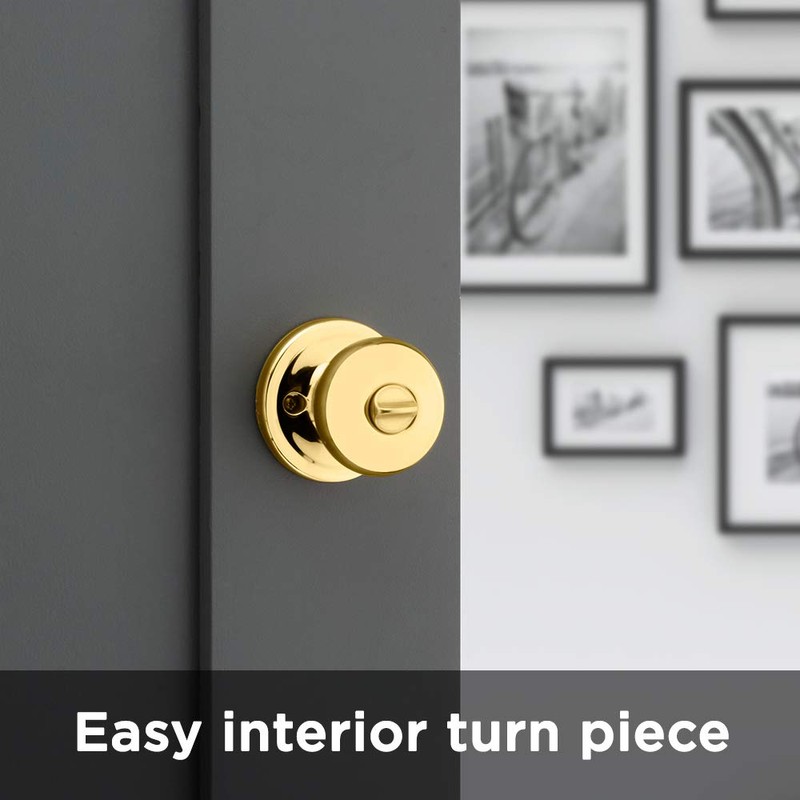 Kwikset Juno Interior Privacy Door Knob with Lock, Door Handle