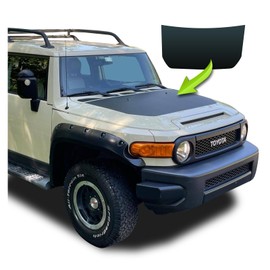 BENINI DESIGN STUDIO Black Matte Black Hood Blackout Decal Vinyl Racing Stripe Kit Graphics Sticker Compatible with Toyota FJ-Cruiser 2007-2015 (White)