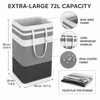 Large Foldable Waterproof Laundry Hamper with Extended Handles, Freestanding Canvas