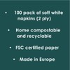 Table Kind - 100 Bulk Pack Soft White Napkins, Quality
