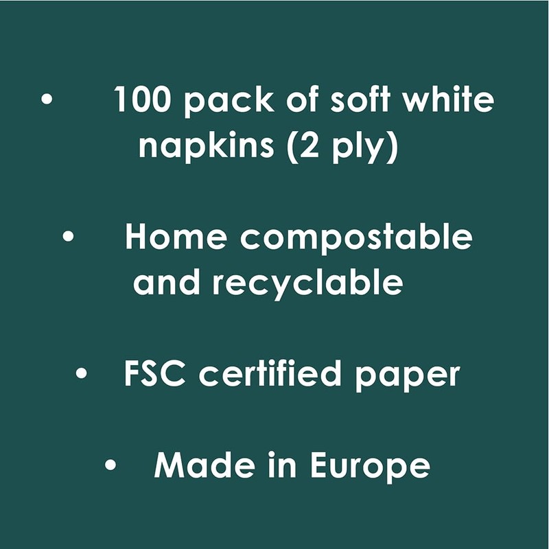 Table Kind - 100 Bulk Pack Soft White Napkins, Quality