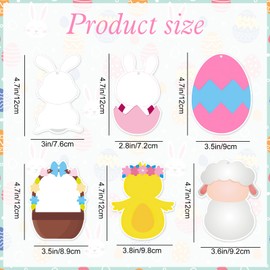 72 PCS Easter Decorations Kit, Easter Crafts for Kids DIY, Easter Gifts for Kids Include Chicks Bunny Lamb, Easter Arts and Crafts Children Activities Make Your Own Mix & Match Hanging Decor Gift