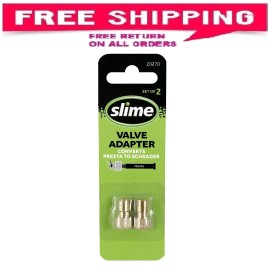Slime Bicycle Tire Valve Adapter Presta to Schrader (Standard 2 Pc)