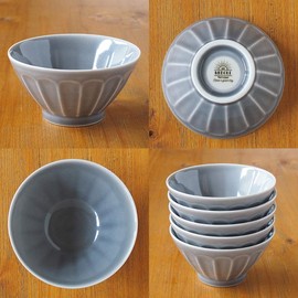 Minorutouki mino ware"Mebole" Rice Bowl gray φ4.92×H2.64in 7.86oz Made in Japan